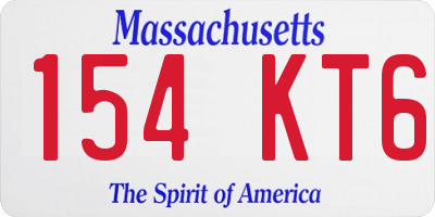 MA license plate 154KT6