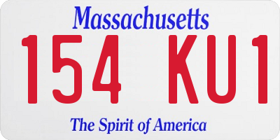 MA license plate 154KU1