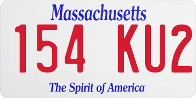 MA license plate 154KU2