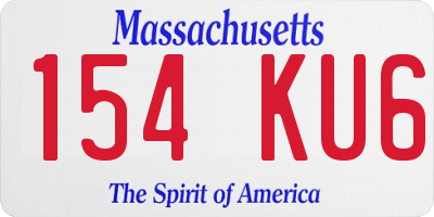 MA license plate 154KU6