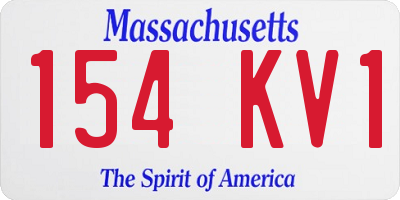 MA license plate 154KV1