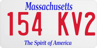 MA license plate 154KV2