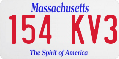MA license plate 154KV3