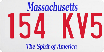 MA license plate 154KV5