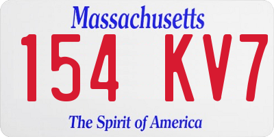 MA license plate 154KV7