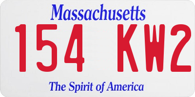 MA license plate 154KW2