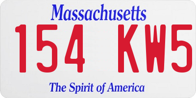 MA license plate 154KW5