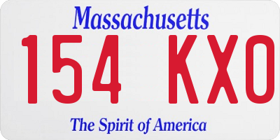 MA license plate 154KX0