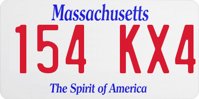 MA license plate 154KX4