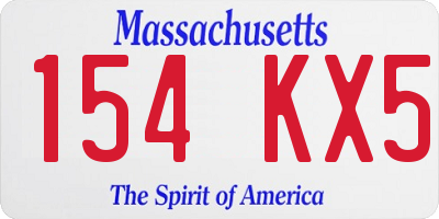 MA license plate 154KX5