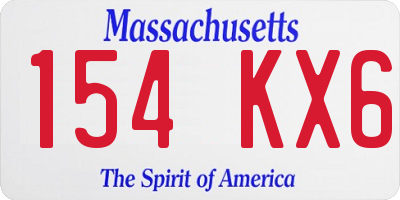 MA license plate 154KX6