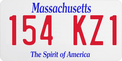 MA license plate 154KZ1