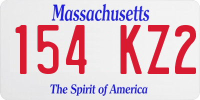 MA license plate 154KZ2