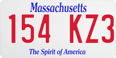 MA license plate 154KZ3