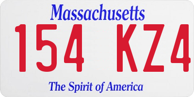 MA license plate 154KZ4