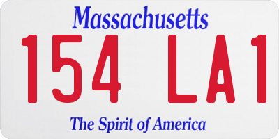 MA license plate 154LA1