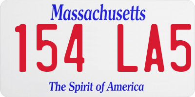 MA license plate 154LA5