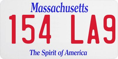 MA license plate 154LA9