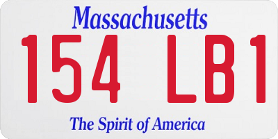 MA license plate 154LB1