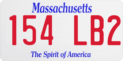 MA license plate 154LB2