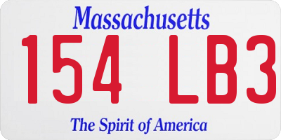MA license plate 154LB3