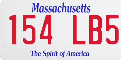 MA license plate 154LB5