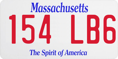 MA license plate 154LB6