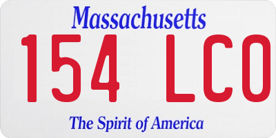 MA license plate 154LC0