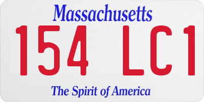 MA license plate 154LC1