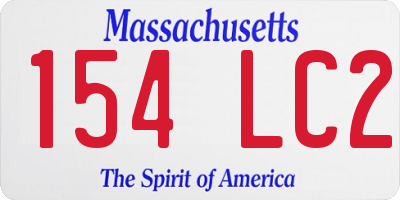MA license plate 154LC2