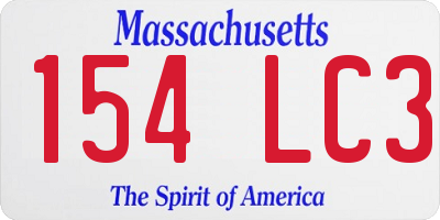 MA license plate 154LC3