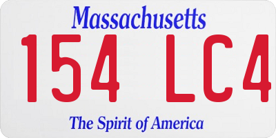 MA license plate 154LC4