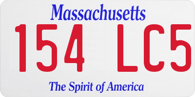 MA license plate 154LC5