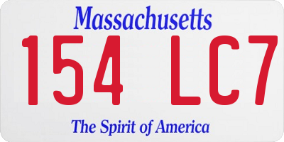 MA license plate 154LC7