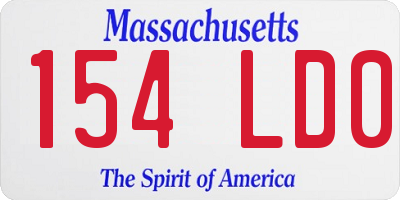 MA license plate 154LD0