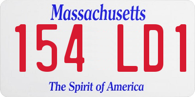 MA license plate 154LD1
