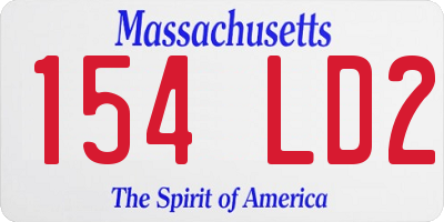 MA license plate 154LD2