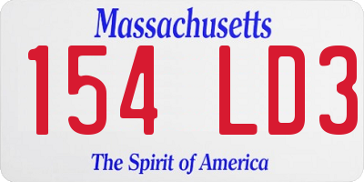 MA license plate 154LD3