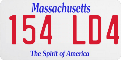 MA license plate 154LD4