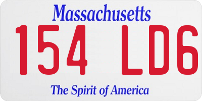 MA license plate 154LD6