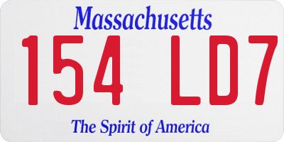 MA license plate 154LD7