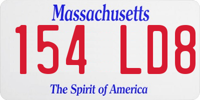 MA license plate 154LD8