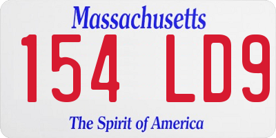MA license plate 154LD9