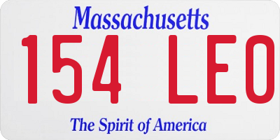 MA license plate 154LE0