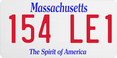 MA license plate 154LE1