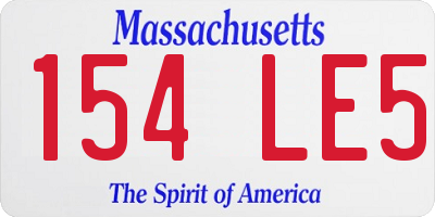 MA license plate 154LE5
