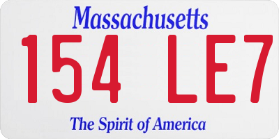 MA license plate 154LE7