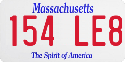 MA license plate 154LE8