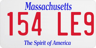 MA license plate 154LE9