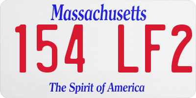 MA license plate 154LF2